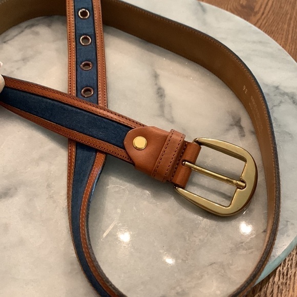 Bullock and Jones belt solid brass buckle size 36 quiet luxury accessory item - Picture 6 of 11